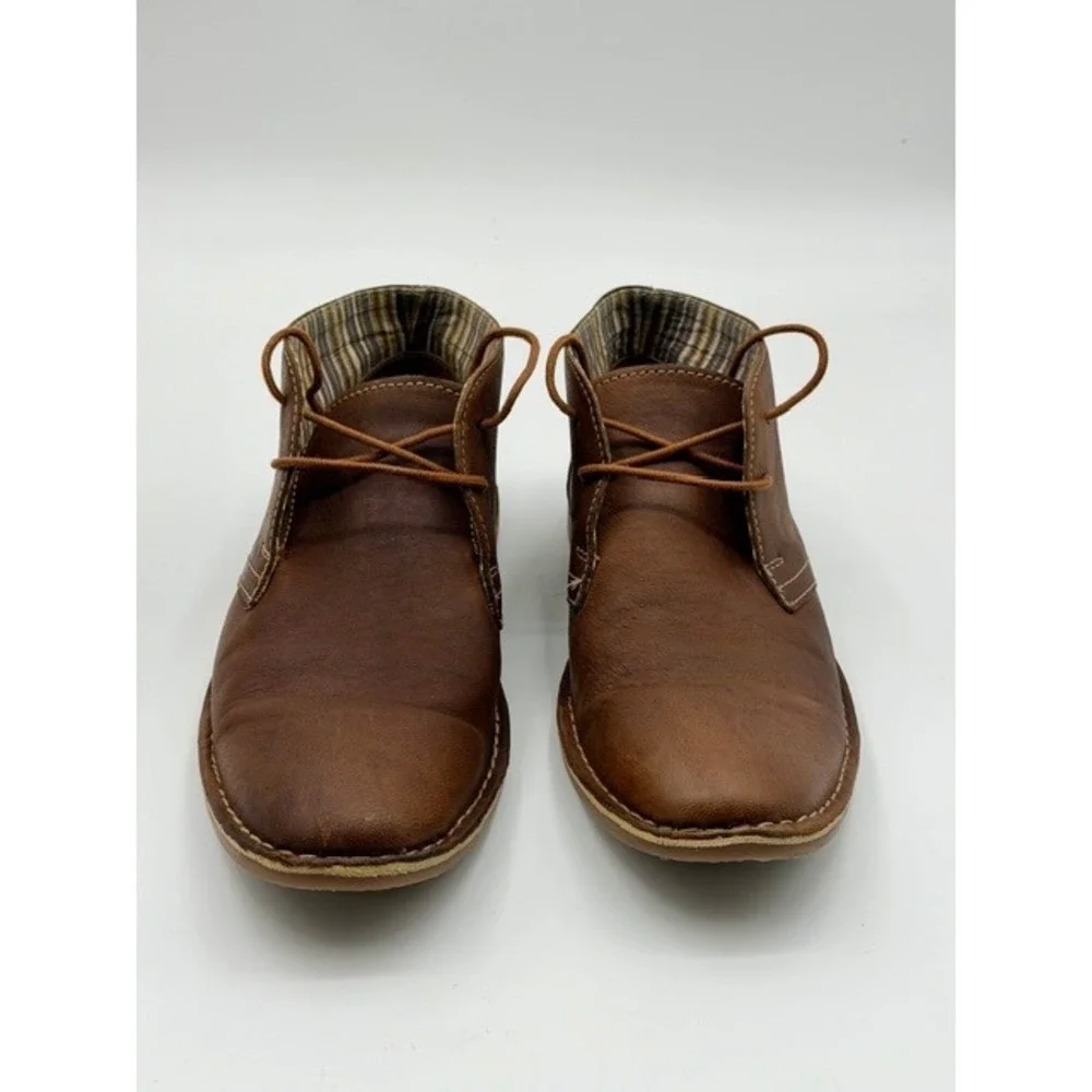 Vito‎ Rossi Mens Brown Leather Chukka Boots Lace Up Casual Fashion Shoes